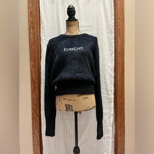 bebe - Black Fuzzy Yarn bebe sweater size XL